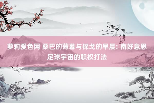 萝莉爱色网 桑巴的薄暮与探戈的早晨: 南好意思足球宇宙的职权