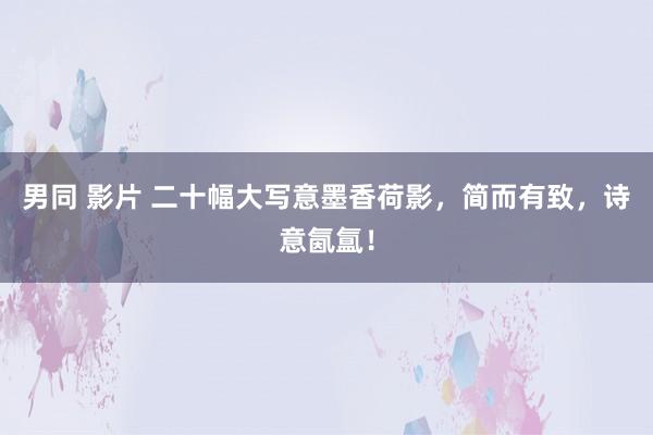 男同 影片 二十幅大写意墨香荷影，简而有致，诗意氤氲！